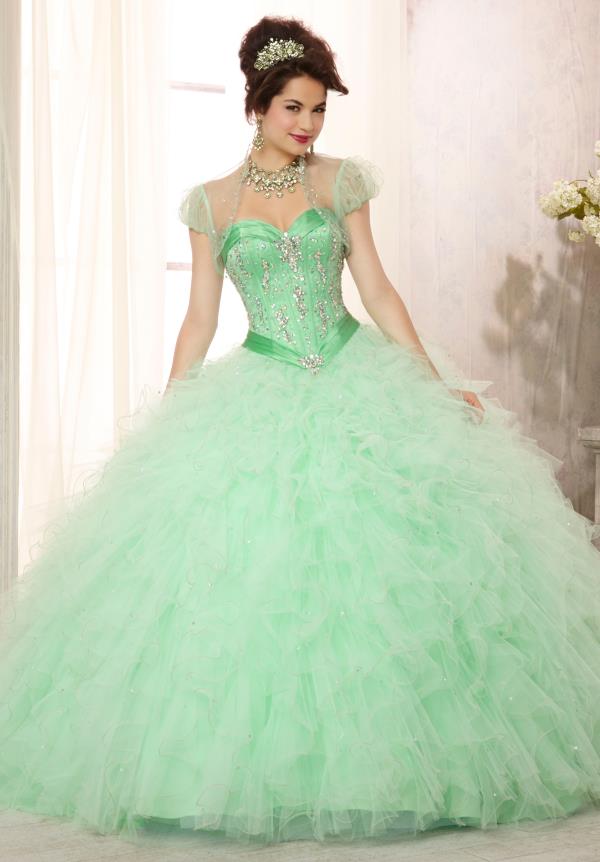 Vizcaya Quinceanera Ruffled Skirt Dress 88085